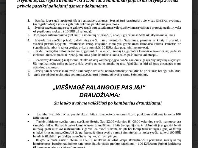 Viesnage Palangoje Pas J&i 펜션